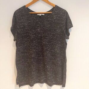 Cleo Women T-Shirt Black White Short Sleeve Round Neck Plus 2XL